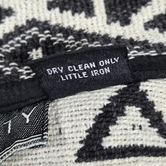 NEW IDENTITY Womens Geometric Print Jacket Black White Cotton Size M Tapestry - Picture 5 of 9